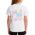 thumbnail image 7 of Amidoa Girls Short Sleeve Crewneck Summer Graphic T Shirts Casual Kids Tops White Size 4T, 7 of 7