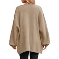 thumbnail image 4 of Long Sleeve Solid Women Lantern Loose Knit Oversize Sweater Cardigan, 4 of 6
