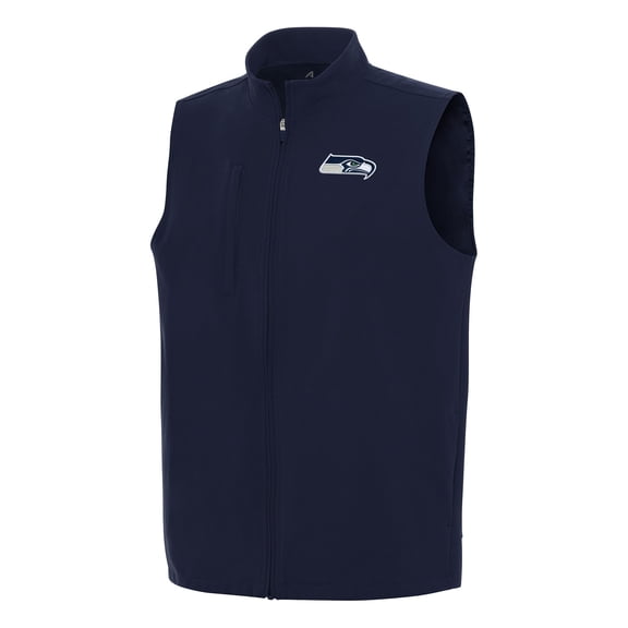Men's Antigua  College Navy Seattle Seahawks Regard Full-Zip Vest