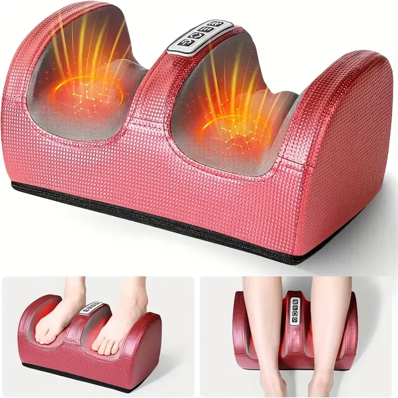 Miserwe Acupressure foot massager with heating, electric foot massager, calf massager with massage rollers, deep kneading circulation, the best gift for family, Christmas present