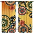 thumbnail image 2 of Mandala Curtains, Boho Retro Vintage Paisley Mandala Indian Print Bohemian Traditional Blackout Window Curtains for Living Room Bedroom Kitchen Bathroom 2 Panels, 84"x63" Inch, 2 of 4