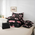 thumbnail image 6 of Homewish Cute Ribbon Bowknot 7-Piece Queen Bedding Set - Black Pink Princess, 6 of 8