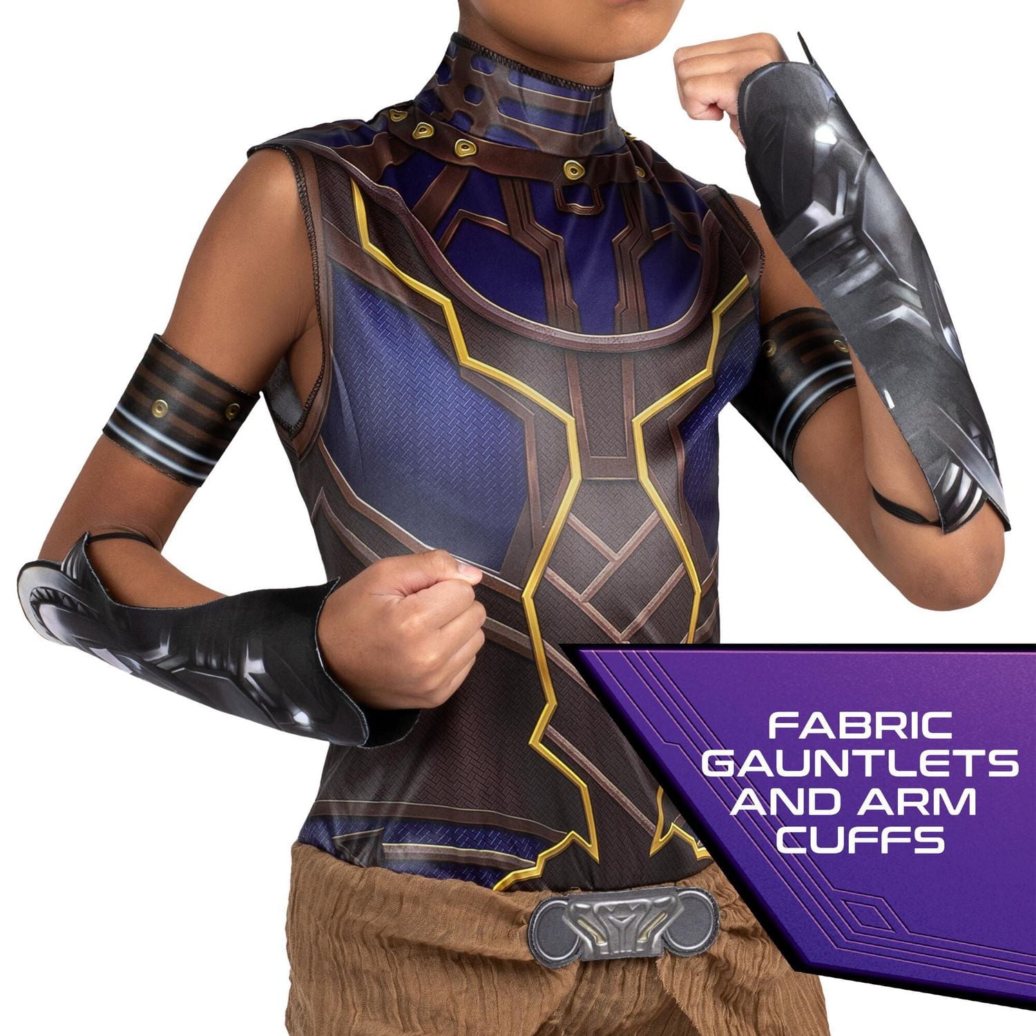 MARVEL'S SHURI YOUTH COSTUME - Combinaison en jersey poly avec paréo, poignets et gantelets