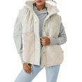 thumbnail image 2 of Fall Winter Sleeveless Women’s Fleece Vest Button Down Casual Hooded Vest Coat, 2 of 6
