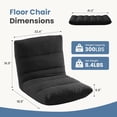 thumbnail image 2 of Blorly 4-Position Adjustable Floor Chair, Folding Lazy Sofa Recliner, Cozy Bouclé Teddy Fabric Floor Lounger with Back Support for Bedroom, Living Room, Meditation, Reading, Black, 2 of 6