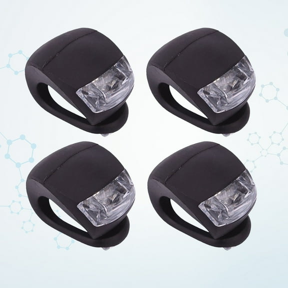 FRCOLOR 4pcs Bike Cycling Silicone Front Rear Wheel Safety Light Lamp Set Bright Waterproof Bike Accessories (Black)
