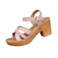 thumbnail image 2 of Bkhluea Women Braided Strap Block Heel Sandals Comfortable Footwear For Party Daily Casual Outdoor Activities, 2 of 7