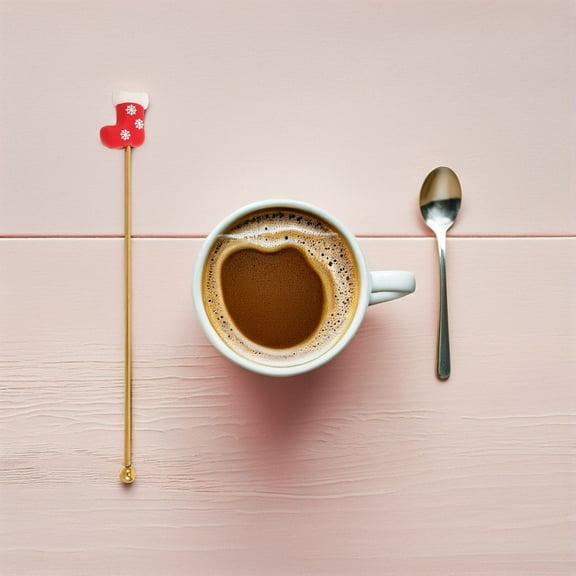 Homoyoyo Multi-Color Holiday Christmas Coffee Stirrer Stainless Steel Swizzle Stick for Kitchen and Bar Use