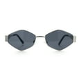 thumbnail image 3 of Hipster Retro Classic Diamond Shape Metal Rim Hustler Sunglasses Silver - Black, 3 of 8