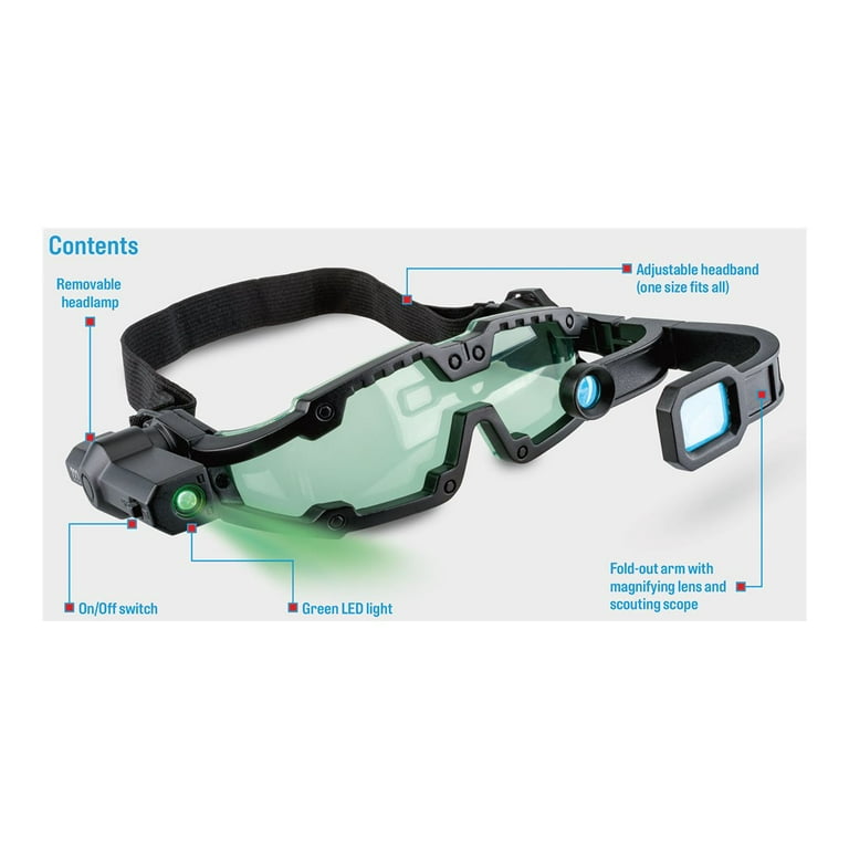 Collections Etc Night Vision Goggles with Detachable LED Headlamp