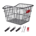 thumbnail image 2 of Colaxi Bike Rear Basket Storage Basket Strengthened Frame Practical Cargo Rack Biking Rack Basket for Riding Luggage Black No Lid, 2 of 8