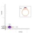 thumbnail image 4 of ANGARA Natural Oval 1.15 ct Amethyst Solitaire Ring with Diamonds in 14K Rose Gold for Women (Size-8x6mm) | February Birthstone, Birthday, Anniversary, Jewelry Gift for Women | Natural Amethyst Ring, 4 of 8