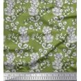 thumbnail image 1 of Soimoi Poly Georgette Fabric Leaves & Floral Block Print Sewing Fabric Yard 42 Inch Wide, 1 of 3