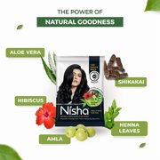 Nisha Pack Of 10 Permanent Black Henna Hair Dye, 100% Grey Coverage, Natural Black, 0.35 oz Each Pack