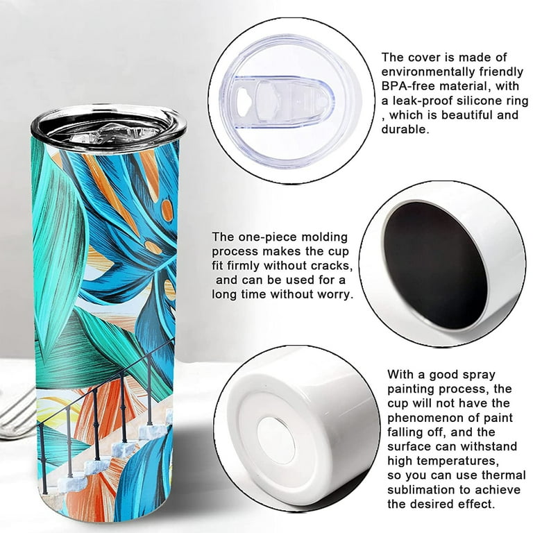AZORMI 8 Pack 20 oz Sublimation Tumblers Bulk - Skinny Tumblers with Lids  and Straws, Shrink Wraps, Heat Tape, individual box, Sturdy Double Wall  Vacuum Insulated Stainless Steel Sublimation Cup Blank 