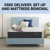 Serta 12.5" Twin Classic Clarks Hill Ltd Plush Euro Top Innerspring Adult Mattress Low Profile Set