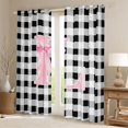 thumbnail image 2 of Manfei Modern Minimalist Checkered Blackout Curtains,Cartoon Alphabet L Window Curtains Pack of 2 (38x45 Each), 2 of 6
