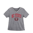 thumbnail image 5 of Women's Gameday Couture Gray NC State Wolfpack Iconic Edge Rhinestone V-Neck T-Shirt, 5 of 7