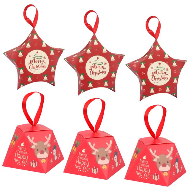 Toplive 6 Pcs Christmas Candy Boxes,Xmas Treat Candy Gift Bags