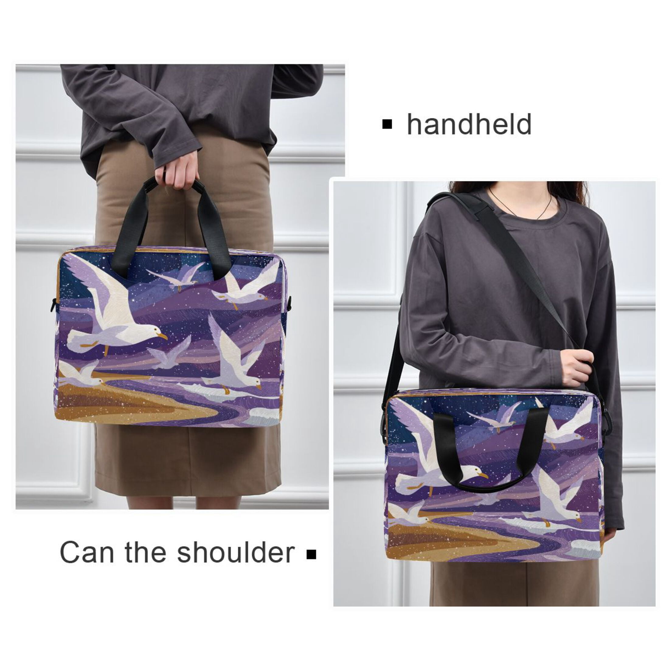 Laptop Bag Laptop Briefcase 15.7 x 3 x 11.8 Inches Laptop Bag Briefcases Laptop Storage Travel Laptop Bag Work Laptop Bag Beautiful Seagulls