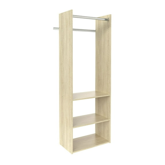 Easy Track 72 In Hanging Tower Closet Storage Solution Organizer Kit, Honey