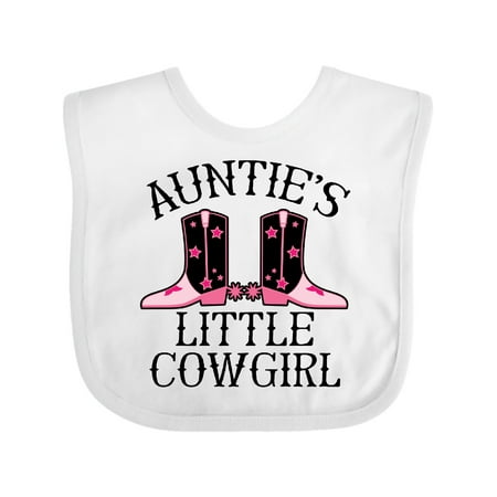 

Inktastic Auntie Little Cowgirl Baby Clothes Gift Baby Girl Bib