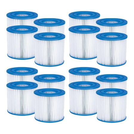 Summer Waves Replacement Type D Pool and Spa Filter Cartridge (16 Pack)