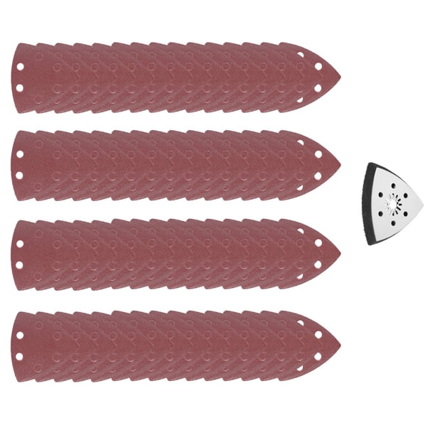 60 Almohadillas de LiJado Resistentes, Papel de Lija Triangular de 90 mm Con Soporte, Ideal para Esmerilado y Pulido General, para la Mayoría de la Maquinaria