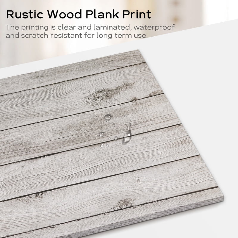 Magnetic Boards for Wall 18"x24" Wooden Planks Print Decorative White Board Magnetic Dry Erase Board Message Center Photo Board Bulletin Board with Magnets&Markers, Grey Wooden Planks