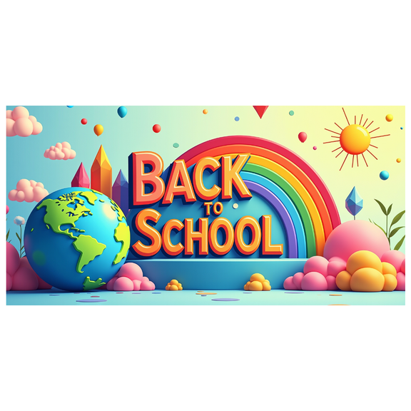 LUUFILx Back to School Backdrop Background Rainbow Globe Decoration for Classroom Parties Event Supplies Banner Student Gathering Academic Celebration