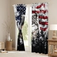 thumbnail image 3 of Homewish 3D Jungle Wolf Black Out Curtains, Retro American Flag Curtains Pack of 2 (42x63 Each), Western Countryside Bedroom Curtains, Curtains and Drapes Bedroom Decor, 3 of 6