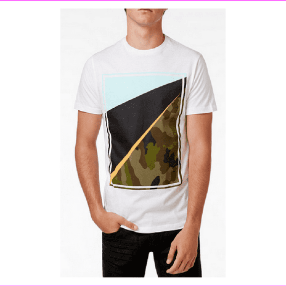 Univibe Men's Graphic-Print Cotton T-Shirt , White, Size XL, MSRP $24