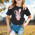 thumbnail image 2 of Hihipz Toddler Girl's Easter T Shirt Girls Print Tshirt Casual Loose Round Neck Short Sleeve Soft Playwear Tee Tops,Sizes 3-4T, 2 of 4