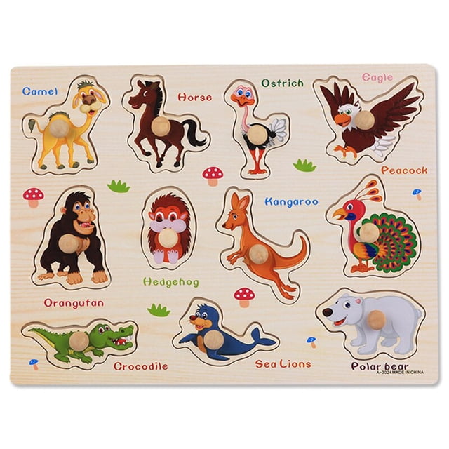 Juguetes de madera Montessori para bebé, puzles de aprendizaje temprano, juegos educativos para niños, 1, 2 y 3 años Fivean unisex