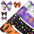 thumbnail image 3 of Home Decoration Halloween Wired Edge Ribbons Bat Printed Ribbon Witch Legs Hat Pumpkin Ribbons Halloween Decorative Wrapping Ribbon For Halloween Home Wreath DIY Craft Floral Bow, 3 of 6