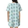 thumbnail image 3 of Naloa Sea Turtle Women's Short-Sleeved Pajama Set, Loungewear, Summer pajamas, Breathable Cozy - 3X-Large, 3 of 9