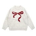 thumbnail image 1 of Bows for Girls, Cute Bow Thick Knit Round Neck, Girls Sweater, 1 of 6