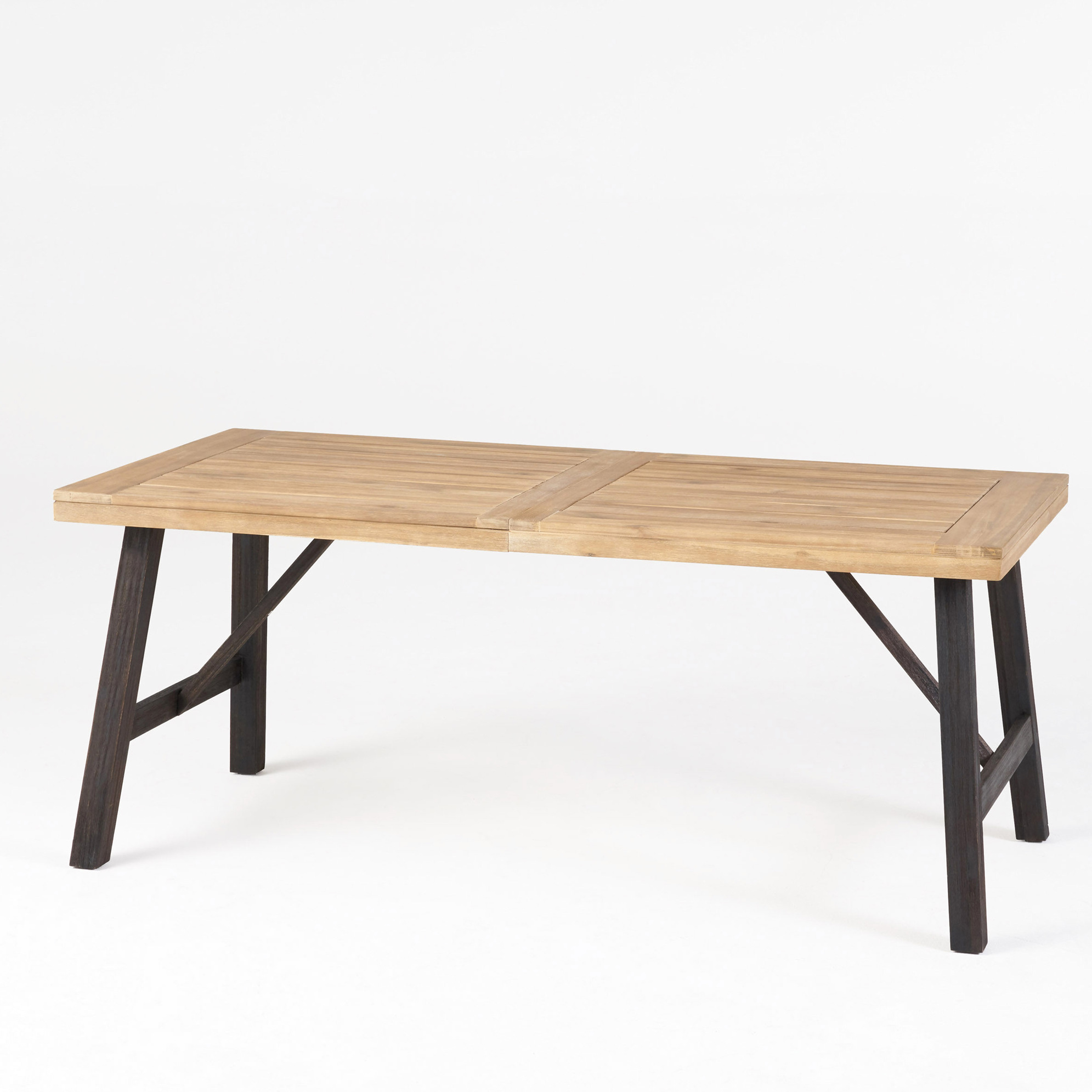 Dining Table - Wood, Slat Panel Top, , 300 Lbs Capacity, Grey, 69.14 In Deep, 34.19 Wide, 28.52 High Wood With Paneling, To Weather, Weight Grey Finish, Depth X Width Height
