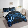 thumbnail image 3 of Castle Fairy Teens Honeycomb Video Game Bedding Comforter Set,Futuristic Full Bedding Set, 3 of 8