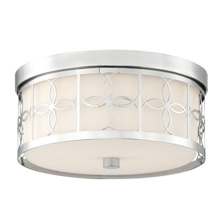 Two Light Flush Mount in Traditional and Contemporary Style 13.5 inches Wide By 6 inches High-Polished Nickel Finish Bailey Street Home 49-Bel-3131826