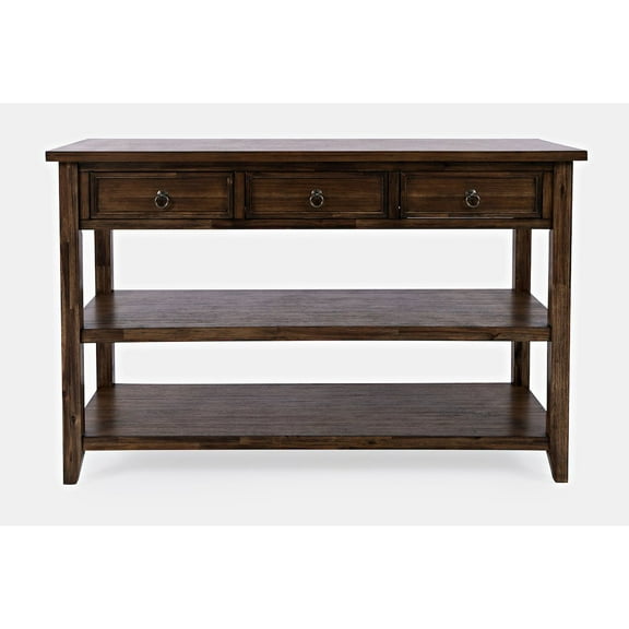 Jofran Bakersfield Mission Style Sofa Table with Three Drawers