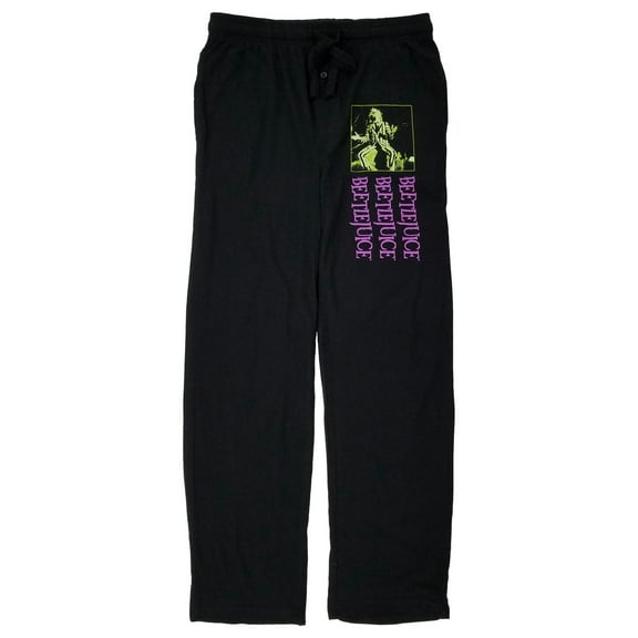 Beetlejuice Mens Black Sleep Pants Lounge Pant Pajama Bottoms X-Small