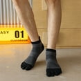 thumbnail image 6 of Men's Cotton Toe Socks Five Finger Socks Compression Crew No Show Athletic Socks for Running 5 Pairs(Size 7-10), 6 of 8