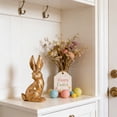 thumbnail image 5 of Easter Golden Bunny Resin Figurine - Shiny Gold Rabbit Ornament for Garden Patio & Home Tabletop Decor, Durable Resin Bunny Accent, Cute Spring Easter Garden & Desktop Decoration, 5*2*2in, Golden, 5 of 7