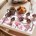 thumbnail image 3 of Cute Dancers Placemats Set&nbsp;of&nbsp;8 Pink Ballet Shoes Butterflies Cartoon Character Heat Insulation Washable Place Mats, Non-Slip Table Mats for Dining Table Party Kitchen Decor,13x19 Inch, 3 of 9