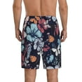 thumbnail image 3 of Fotbe Flowers ad Butterflies Pajama Shorts for Men, Men's Pajama Bottoms, Sleepwear,Short Pajama Pants-3X-Large, 3 of 9
