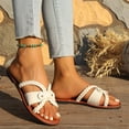 thumbnail image 4 of Summer Shoes for Women,Cute Sandals for Women,Walking Sandals Women,Women's Sandals,Flat Sandals for Women,Women's Braided Slide Sandals Open Toe Slip On Flat Sandals Casual Summer Sandals,White,6.5, 4 of 9