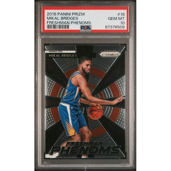 Graded 2018 Panini Prizm Mikal Bridges #16 Freshman Phenoms Rookie RC Basketball Card PSA 10 Gem Mint