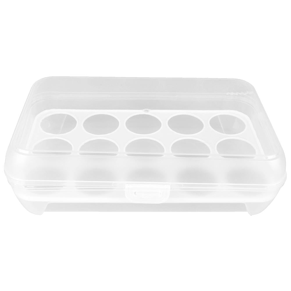 Tiyuyo 15 Grids Plastic Egg Cartons Egg Holder Food Storage Fridge Kitchen (White)