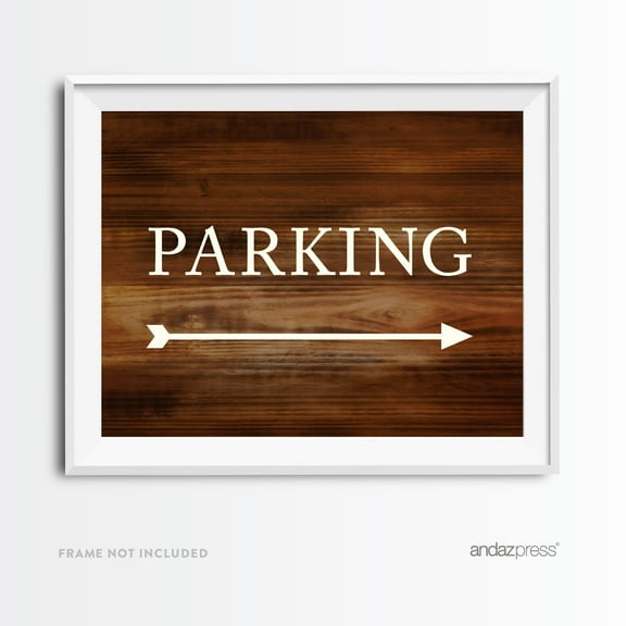 Parking Rustic Wood Wedding Party Directional Signs,  Double-Sided